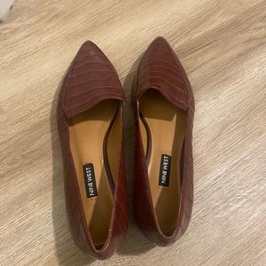 One West Patent Leather Snakeskin Flats